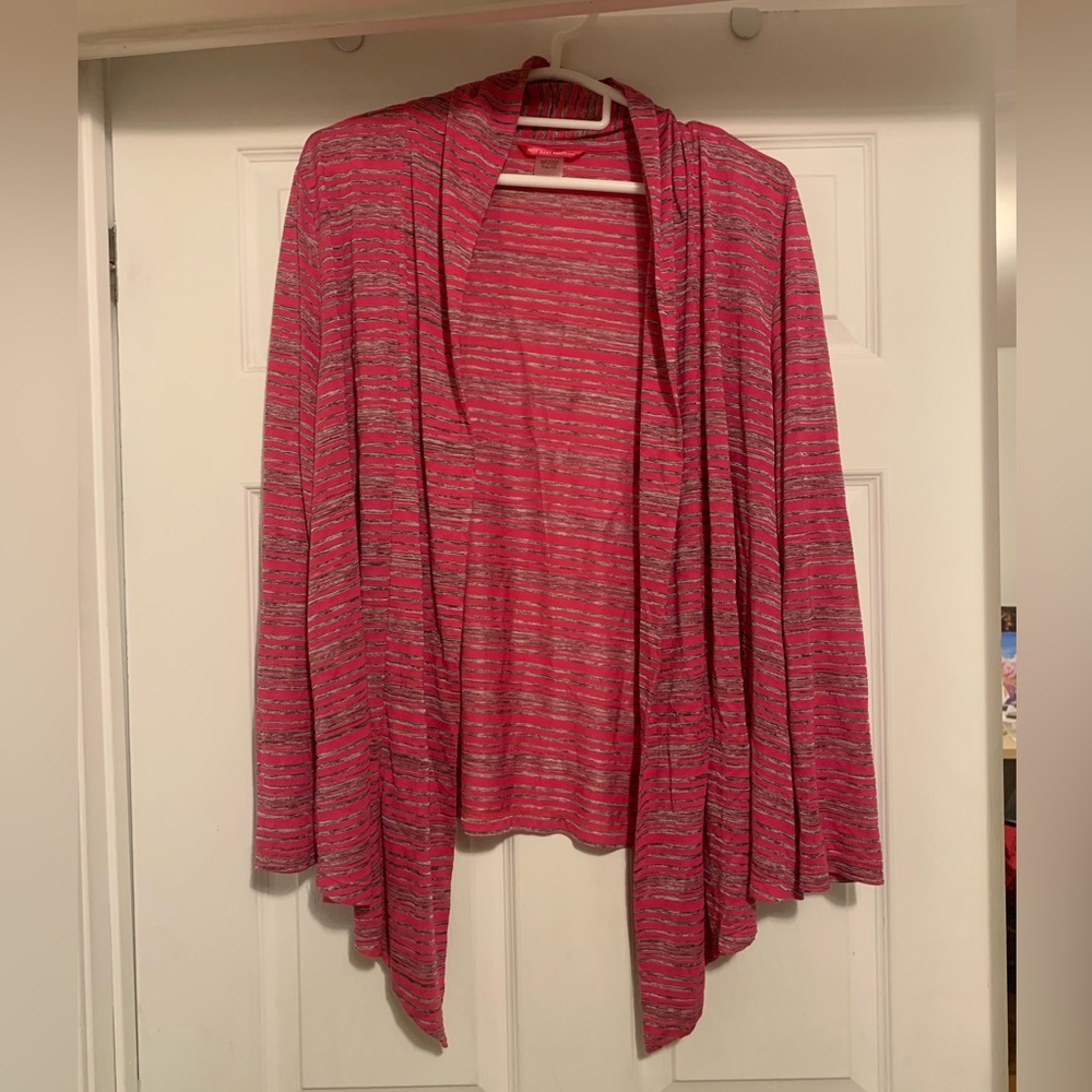 Pink magenta long sleeve drape down cardigan
